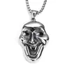 Moda europea y americana dominante retro divertida máscara de payaso colgante de acero de titanio para hombre de moda hip hop mueca hip hop collar