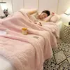 Manta de Felpa de Conejo Gruesa de Alto Gramaje Doble Capa de Invierno Clase A Sarga Manta para Siesta en la Oficina Manta Cubierta para Aire Acondicionado Venta al por Mayor