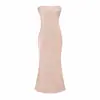 Vestido Estilo Férias para Mulheres, Elegante Vestido de Aniversário, Cetim Pesado, Vestido Tomara-que-caia Puro e Sexy com Cintura Marcada e Saia Longa que Molda o Quadril