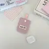 65235 Bolsita Acolchada Amarillo Cremoso para Guardar Audífonos con Correa de Tela de Color Contrastante, Estilo Femenino Bolsa Protectora Portátil para AirPods