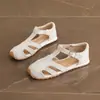 Sandalias Romanas Retro de Punta Cerrada para Mujer 2026 Nuevo Estilo Verano Huecas Tejidas Transpirables Suela Suave Cómodas Planas Zapatos de Jaula de Cerdo