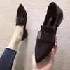 Zapatos de punta fina de cuero suave que no cansan los pies, zapatos de abuela de uso dual para mujer otoño 2026 con tacón grueso, de corte bajo, elegantes y versátiles, zapatos de vestir