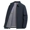 Chaqueta ejecutiva de solapa para hombres de mediana edad y mayores, tejido elástico transpirable de primavera y otoño, abrigo de negocios para commuting, ropa de padre, ropa de hombre