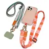 Cordão Longo para Celular Transversal com Alça de Pescoço Ajustável Anti-Perda Versão Larga Alça de Ombro com Padrões Pintados