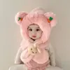 Gorro de Invierno para Bebé Zanahoria Conejo Bufanda para Cuello de Bebé Gorro de Una Pieza para Niños y Niñas Otoño e Invierno Gorro de Felpa Engrosado a Prueba de Viento