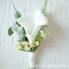 237 Ramillete de celebración de negocios estilo occidental flor de mano suministros de boda estudio de flores artificiales accesorios para fotos Serie Blanca
