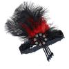 LOWOSAIWOR Cadena de Metal con Pluma Diadema de los años 20 Adorno para Fiesta de Graduación Diadema Gatsby de los años 20