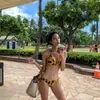 Bikini Estilo Nuevo Coreano Talla Pequeña Push-Up Oculta Abdomen Adelgazante Estilo Ins Baño Termal Traje de Baño de Dos Piezas para Mujer