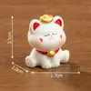 Figura de Gato da Sorte Desenho Animado Fofo, Acessórios de Decoração para Casa de Bonecas DIY, Pequenos Enfeites de Micro paisagem para Painel de Carro