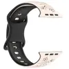 Adequado para Apple Laser Carving Flor Embutida Duas Cores Pulseira de Relógio de Silicone Pulseira de Relógio de Silicone Apple iWatch em Estoque