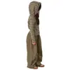 Chaqueta para Niñas YOJIA 2026 Otoño Nueva Cardigan con Capucha para Niños Grandes Camisa de Rayas con Cremallera Chaqueta de Manga Larga