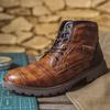 Nuevas Botas Martin de Tacón Bajo para Hombre, Resistentes al Desgaste y Duraderas, Botines Cortos Estilo Británico, Botas Casuales de Cuero para Hombre de Caña Media Retro 7799
