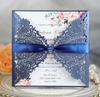 Papel Kraft Cuerda de Cáñamo Láser Hueco Tarjeta de Felicitación de Boda Encaje Invitación de Boda Invitación Festiva Shenzhen al por mayor