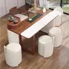 Mesa de centro moderna minimalista para varanda em rocha sinterizada, um conjunto de chá luxuoso e compacto para uso doméstico, apresentando um novo design estilo chinês para mesas e cadeiras de varanda