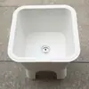 Lavadero con Tabla de Lavar para Balcón Exterior, Lavabo Simple Integrado de Piedra de Cuarzo, Lavabo de Mármol para Patio