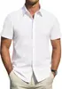 Comércio Exterior 2025 Novo Verão Manga Curta Cor Sólida Cardigã Masculino Camisa Casual Camisa Formal Roupa Masculina