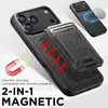 Funda para Teléfono Móvil Adecuada para iPhone 18 Pro, Portatarjetas Magnético Dos en Uno, Funda de Cuero con Soporte de Carga Inalámbrica Magsafe