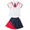 Bordado em pó 2021 verão novo estilo britânico roupas jardim de infância alunos do ensino fundamental e médio desempenho uniforme escolar uniforme de classe personalização