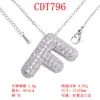 Moderna y Versátil Colgante de Alfabeto Inglés de 26 Letras con Microincrustaciones de Cobre Puro Cadena para Clavícula Suministro Directo Joyería de Collar para Mujer