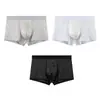 Huajielong Malha com Textura Costurada Seda de Gelo Roupa Íntima Masculina Cintura Média Masculina Tamanho Grande Respirável Cueca Boxer Masculina Pode Fazer Dropshipping