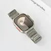 Adecuado para Apple Watch Correa de Metal de Acero Sólido de Tres Eslabones de Alta Gama en Forma de I