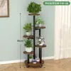 Estante de Flores de Hierro para Sala de Estar, Estante de Flores de Pie para Balcón, Soporte para Macetas de Suculentas y Plantas Verdes, Estante de Almacenamiento de Piso Multicapa para Interiores
