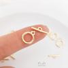 Mini fivela pequena Ot, cor ouro 14K, pulseira artesanal, colar, acessórios, corrente, fivela de conexão