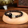 Pulsera de cuentas de ébano de pera al por mayor de fábrica, cuentas luminosas, sándalo, para mujer, estilo étnico literario, joyería para pareja