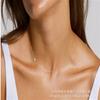 Collar Europeo y Americano Nuevo de 26 Letras para Mujer Diseño Nicho Ins Letra Lateral Oblicua Cadena Clavicular Collar de Moda Combinable