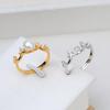 Accesorios de joyería DIY Anillo de plata S925 Anillo abierto para dedo Anillo de perlas para mujer 5-6 Anillo para dedo Bandeja vacía 206