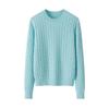 Suéter de Moda de Punto Grueso de Cachemir Puro de Calibre 12 para Mujer, Jersey de Cuello Redondo Versátil Capa Base Nuevo