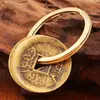 Colgante Llavero Moneda de los Cinco Emperadores de Latón: Accesorio de Moneda Pequeña de Cobre Estilo Antiguo Kangxi, Qianlong, Yongzheng, Jiaqing, Shunzhi