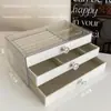 Caja de almacenamiento de joyas antioxidante para pendientes, collares y aretes de franela acrílica de alta calidad, exquisita caja de joyería, artefacto