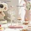 Bonito estante organizador de tazas de escritorio My Melody con bandeja de drenaje para tazas de agua, tazas de café, juegos de té y tazas pequeñas