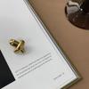 Botón de metal dorado y plateado en forma de X de Yisen ESSTUDIO, abrigo corto de tweed estilo socialité Xiaoxiang, botón para mujer