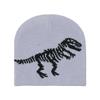 Gorro de Punto Infantil Transfronterizo Temu Europeo y Americano para Otoño e Invierno Niños Jacquard Dinosaurio Esqueleto Gorro de Lana Cálido Niños Gorro para el Frío