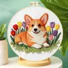 Transfronteiriço Novo Produto Bordado DIY Série Cachorro Kit de Material de Tecido Feito à Mão Corgi Criativo Artesanato Manual Inglês