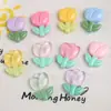 Accesorios de Resina Transparente con Forma de Flor de Tulipán de Tamaño Mediano Charms para Zapatos DIY Pegatinas para Nevera
