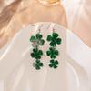 Europa y Estados Unidos transfronterizo Irlanda St. Aretes de San Patricio Joker verde flor de la suerte acrílico aretes al por mayor