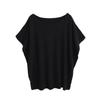 2025 Novo Estilo de Verão Estilo Preguiçoso Solto Cor Pura Manga Morcego Top Feminino Slim Versátil Elegante Camiseta Tricotada