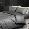 Conjunto de cama de quatro peças luxuoso de alta qualidade, 100% algodão de fibra longa, jacquard de cetim de algodão puro, adequado para dormir nu, inclui lençol de baixo e capa de edredom