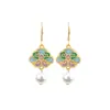 Nuevos pendientes vintage de esmalte estilo chino con perlas para mujer, pendientes de estilo chino tradicional, diseño de nicho, adecuados para el uso diario y como accesorios Hanfu