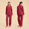 Nuevo Conjunto de Pijama de Verano Transfronterizo de Satén y Gasa para Casa con Mangas Largas y Pantalones Largos Ropa de Dormir Cómoda para Mujer