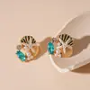 Colar com Pingente de Óleo Gota Vento do Oceano Diamante Pérola Estrela do Mar Concha Coral Personalidade Europeia e Americana Colar de Clavícula de Alta Qualidade para Mulheres