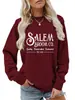 Sudadera de Otoño para Mujer Salim Estampado de Escoba Pullover Holgada Cuello Redondo Manga Larga Sudadera Casual 10