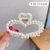 Pasador de Perlas para Mujer Clip de Lazo Estilo Coreano Pinza de Tiburón para la Parte Trasera de la Cabeza Accesorios Metálicos Grandes y Simples para el Cabello