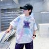 Ropa de Verano para Niños Algodón Puro Tie-Dye Sensación de Hielo Camiseta de Manga Corta 2026 Nuevo Estilo Niños Niños Verano Tops Sueltos para Niños Mayores