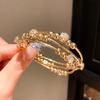 Pulseira Aberta de Flor Dupla Camada com Zircônia Francesa, Luxo Leve, Alto Padrão, Pulseira Exquisite, Moda Diária, Pulseira Versátil para Mulheres