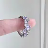 Anel Popular Xiaohongshu de Esmalte com Flor Drip Oil e Design Único, Flor de Glicínia, Anel Aberto Estilo Francês para Dedo Indicador