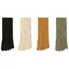 Calcetines deportivos largos para mujer, de verano, hasta la pantorrilla, antibacterianos, resistentes al olor, anti-pie de atleta, para primavera y otoño, color marrón, puntera dividida, sin costuras, antideslizantes